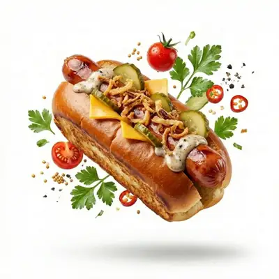 Floating food levitation commercial photography