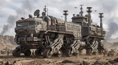 Massive autonomous security command fortress truck concept