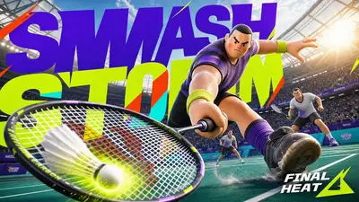 3D Cartoon Athlete Poster with Photorealistic Stadium