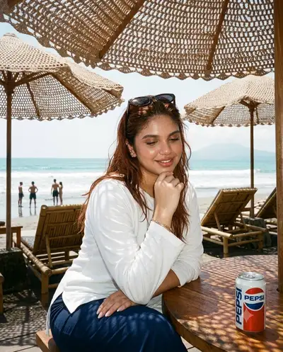 Nostalgisches Bali-Sommerporträt mit Pepsi