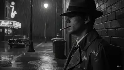 1940s Film Noir Detective Scene Prompt
