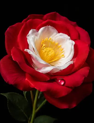 Silk Rose in German Flag Colors
