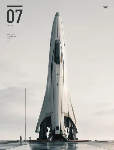 Futuristic minimalist industrial design concept illustration