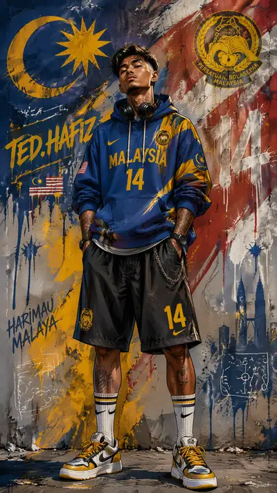 Malaysian national football team street art poster