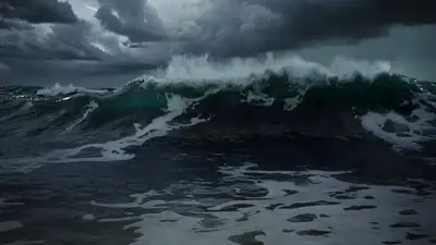 Water Elemental Rising from Stormy Wave