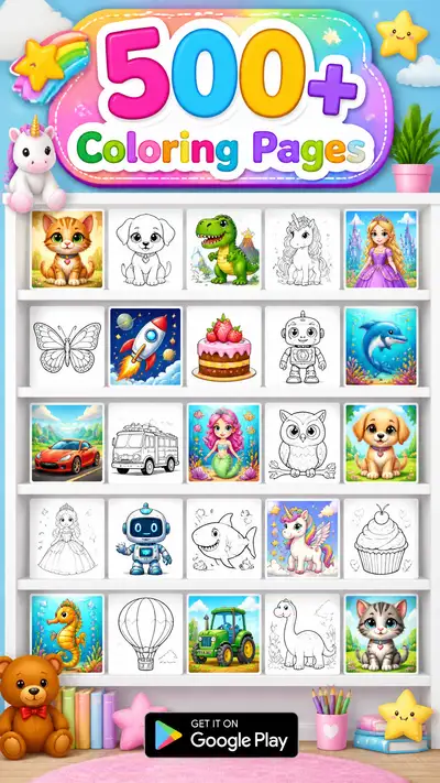 Coloring pages bookshelf Google Play screenshot