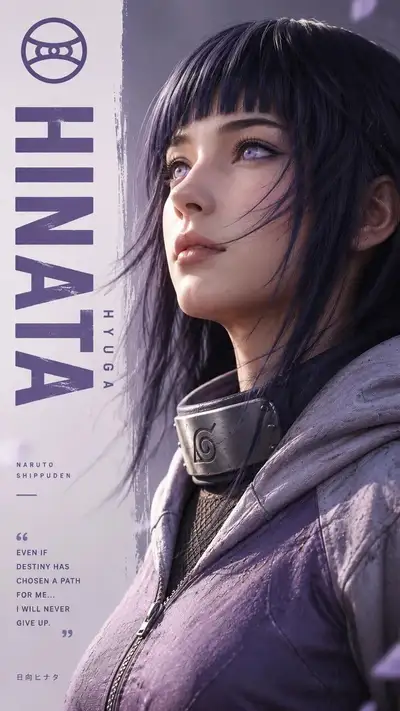 Filmisches Anime-Ninja-Porträtposter mit 4 Farbvarianten
