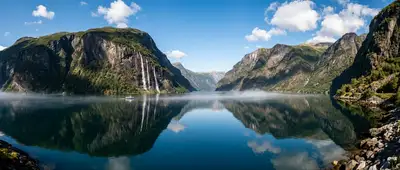 Dramatic Norwegian Fjord Cinematic Landscape
