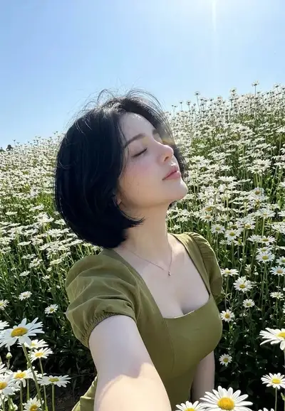 Low-Angle Daisy Selfie Transformation