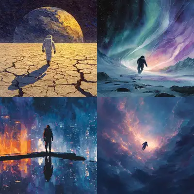 Astronaut Magical Watercolor AI Art Prompt Template