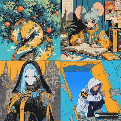 Anime x Art Nouveau Cyberpunk Cinematic Style
