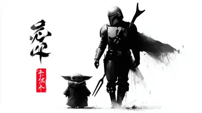 Geração de Arte com Referência de Estilo do Mandalorian e Grogu