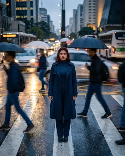 Bewegungsunschärfe mit scharfem Protagonisten in urbanem Foto