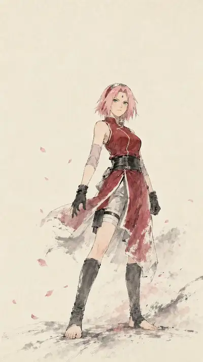 Pôsteres de tinta chinesa de garotas NARUTO