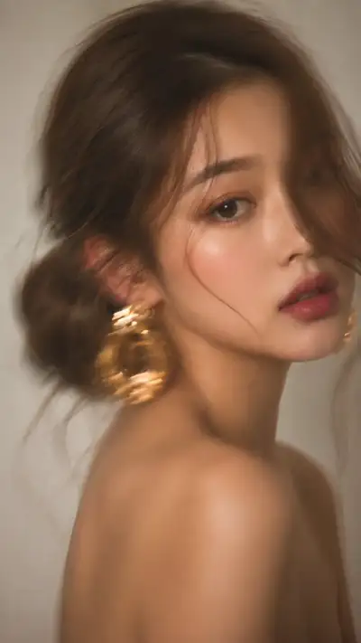 Intentional motion-blur close-up portrait