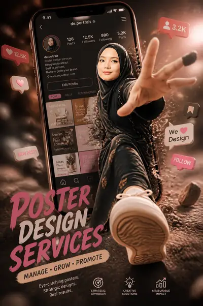 Character breaking out of phone screen poster