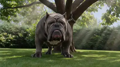 斗牛犬与猫的喜剧电影场景