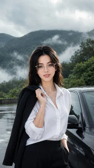 Cinematic Moody Outdoor Portrait with Car