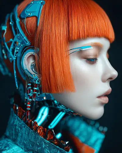 Cyberpunk Biomechanical Portrait