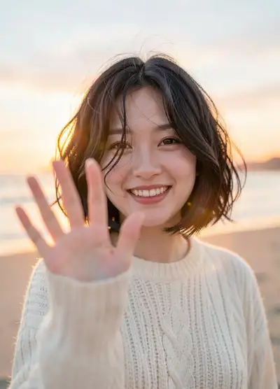 Cinematic Golden Hour Beach Portrait