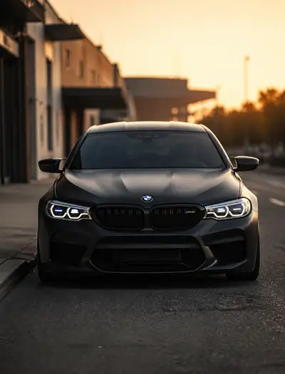 Ultra-realistic cinematic BMW M5 portrait photography