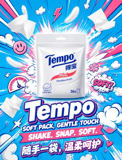 Tempo tissue pack pop-art commercial poster