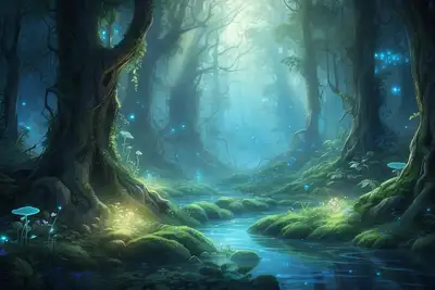 Fantasy Bioluminescent Scene Prompt