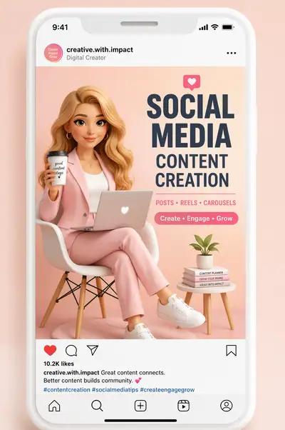 3D CGI Social Media Creator Phone Frame Illustration
