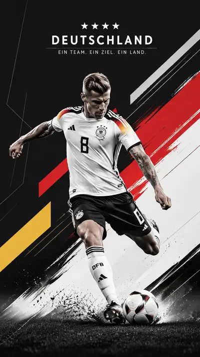 Minimalist Germany football poster with graphic composition