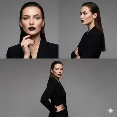 High-Glamour Fashion Model Studio Collage