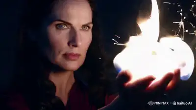 Sorceress Fireball Close-Up Video Prompt