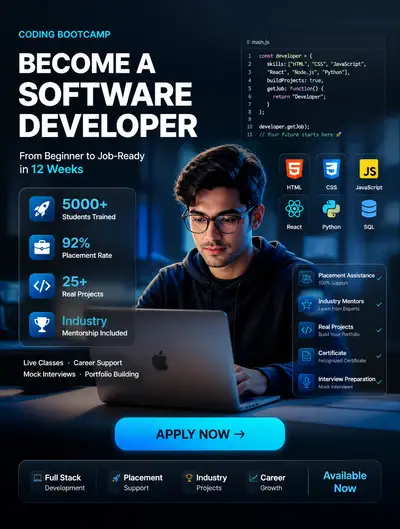 Coding bootcamp career launch advertisement