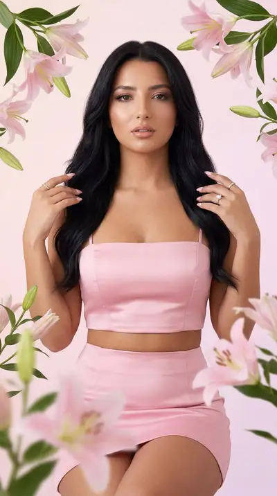 Luxury Vogue Pink Lily Editorial Portrait