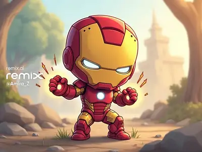 Chibi Superhero Fighting Pose