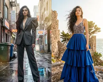 Split-Screen Fashion Photography Prompt