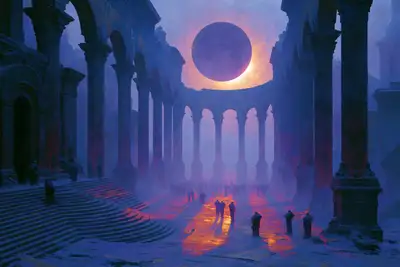 Lunar Eclipse Dreamscape Scene