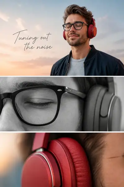 Minimalist Headphone Ad Prompt