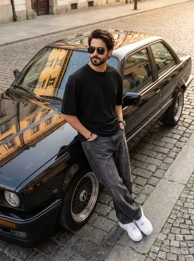 Éditorial automobile ultra réaliste avec une BMW E30 classique