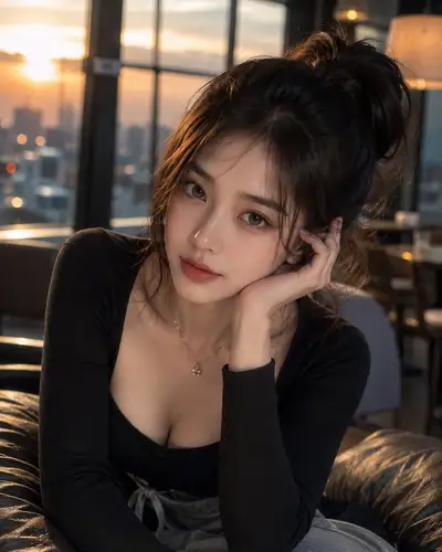 Golden Hour Portrait of East Asian Woman