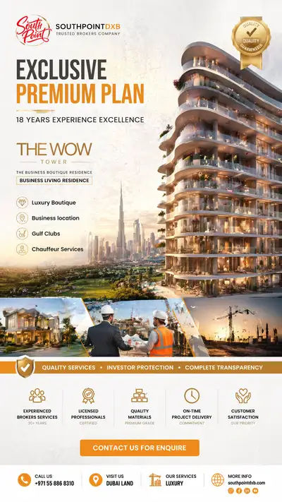 Premium real estate advertisement poster for a luxury tower