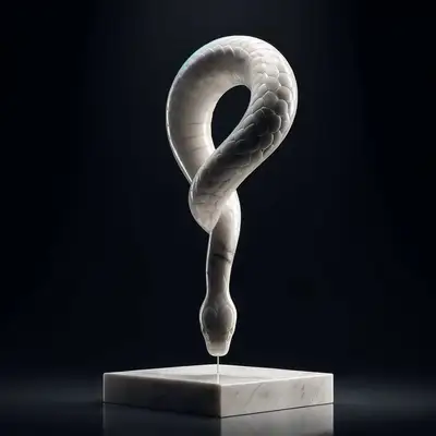 Upside-Down Snake Marble Sculpture