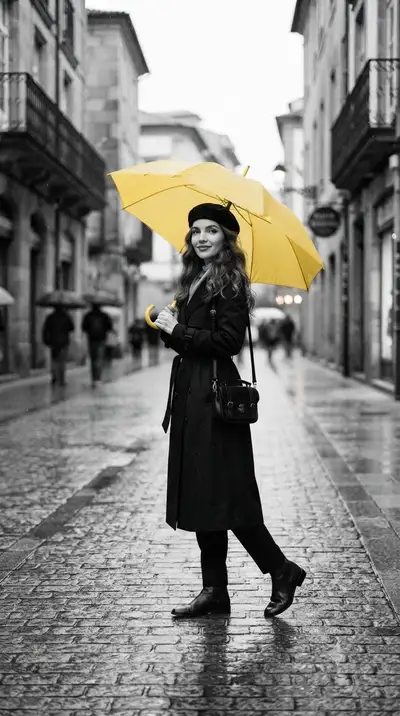 Cinematic Rainy Street Portrait