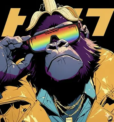 Lila-Gorilla-Manga-Street-Art-Mashup - Midjourney