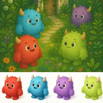 Kawaii Monsters Character and Scene Generation
