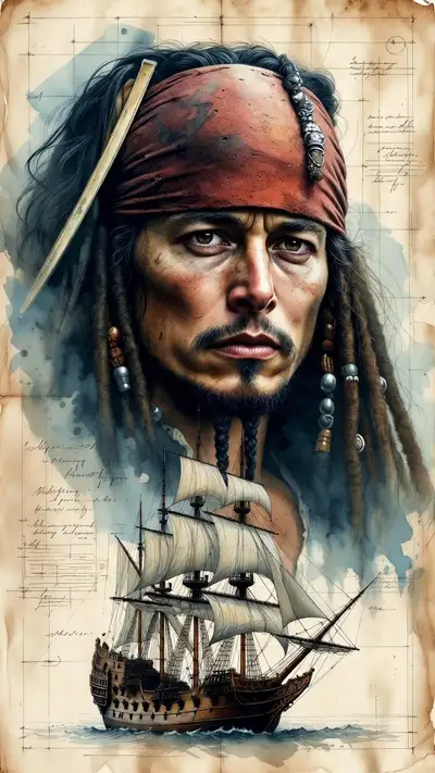 Jack Sparrow Inspired Pirate Art Prompt