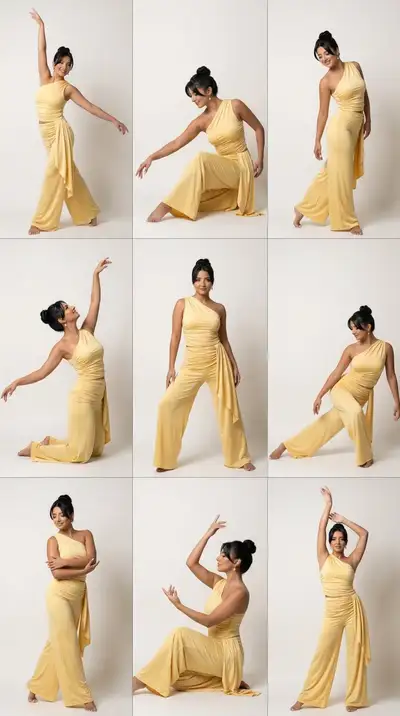 Identity-Locked Dance Editorial 3x3 Grid