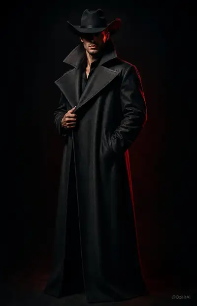 Mysterious Cowboy Noir Portrait