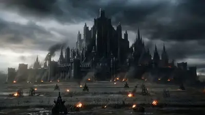 Epic Dark Fantasy Siege Battle Prompt