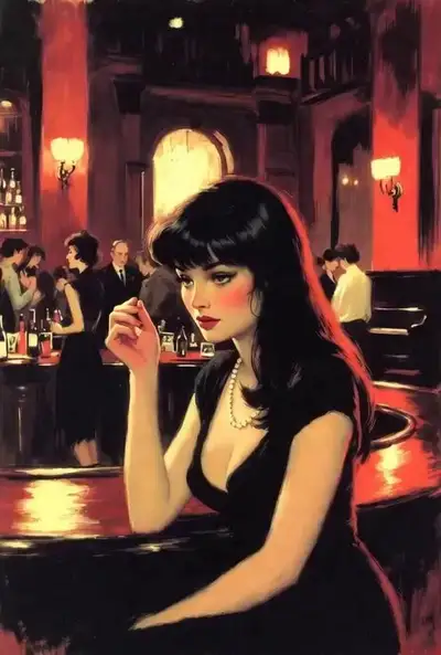 Retro-Jazzclub-Illustration, Grok Imagine