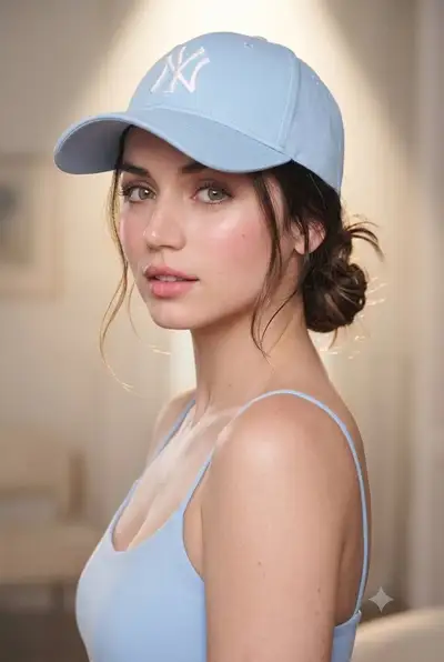 Realistic Portrait with Pastel Baseball Cap